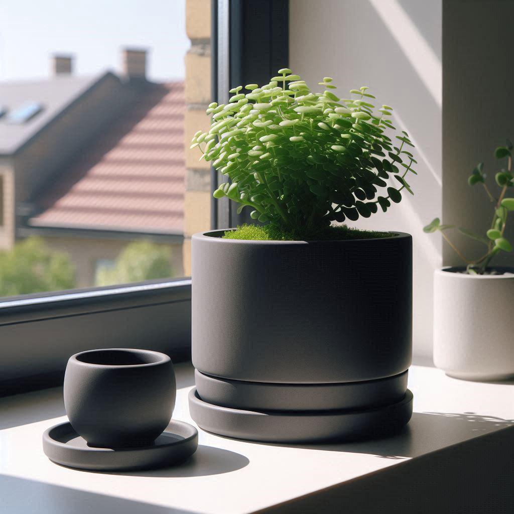 Round Planter with Saucer