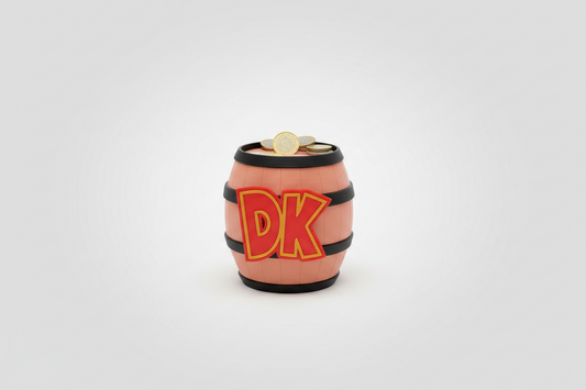 3D Printed Donkey Kong DK Barrel Money Box
