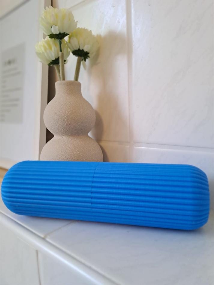 3D Printed Ribbed Toothbrush and Toothpaste Travel Case
