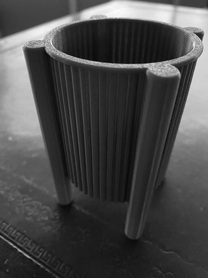 Mid-Century Ribbed Planter with Feet