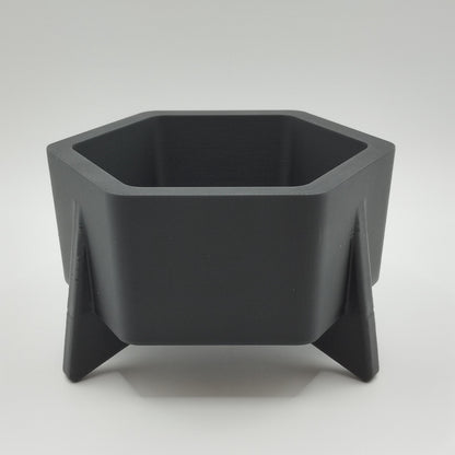 3D Printed Mid-Century Hexagonal Planter – Modern Indoor Planter