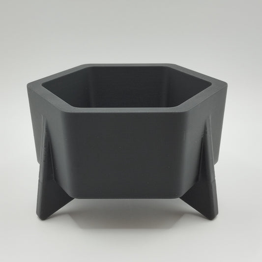 3D Printed Mid-Century Hexagonal Planter – Modern Indoor Planter