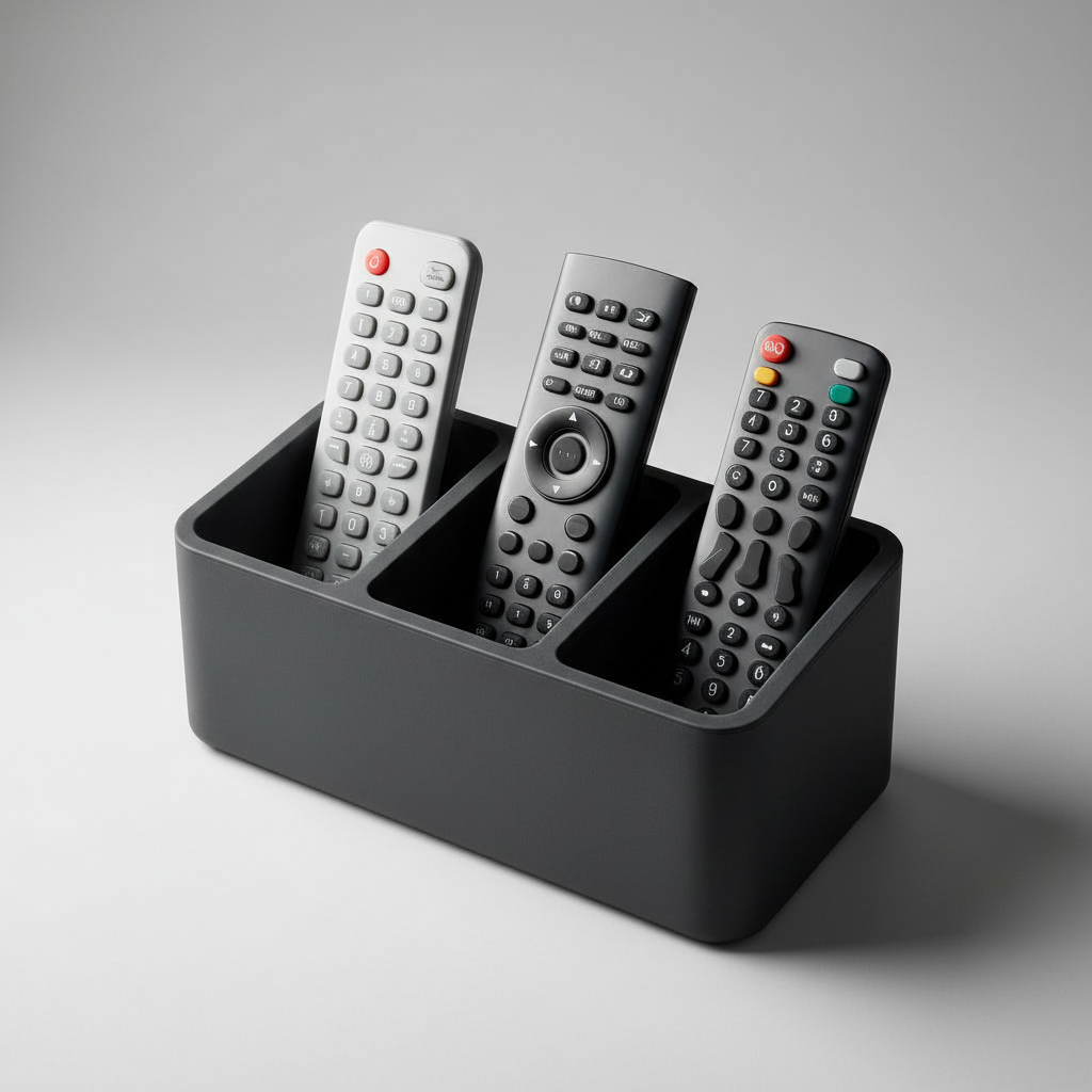 3D Printed Remote Caddy – 3 Section TV Organiser