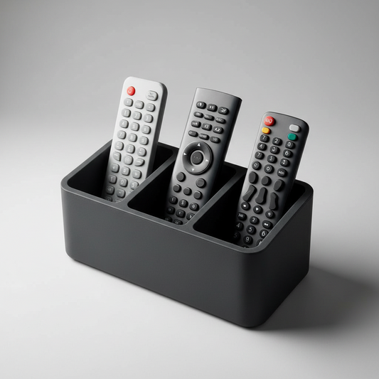 3D Printed Remote Caddy – 3 Section TV Organiser
