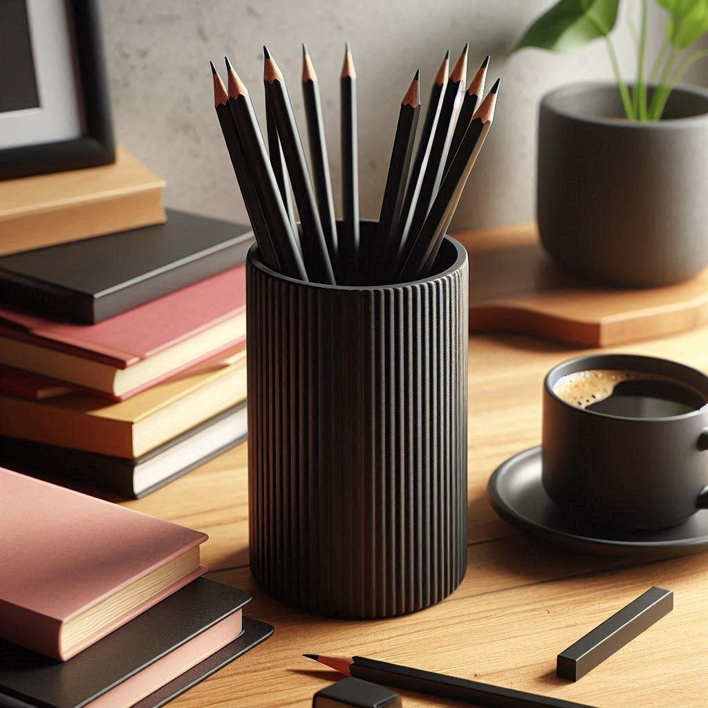 Modern Ribbed Toothbrush & Pencil Holder (tall)