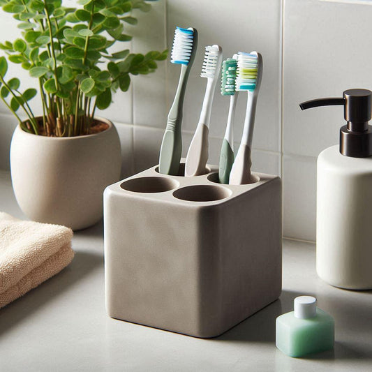 3D Printed Four-Section Toothbrush Holder – Bathroom Organiser