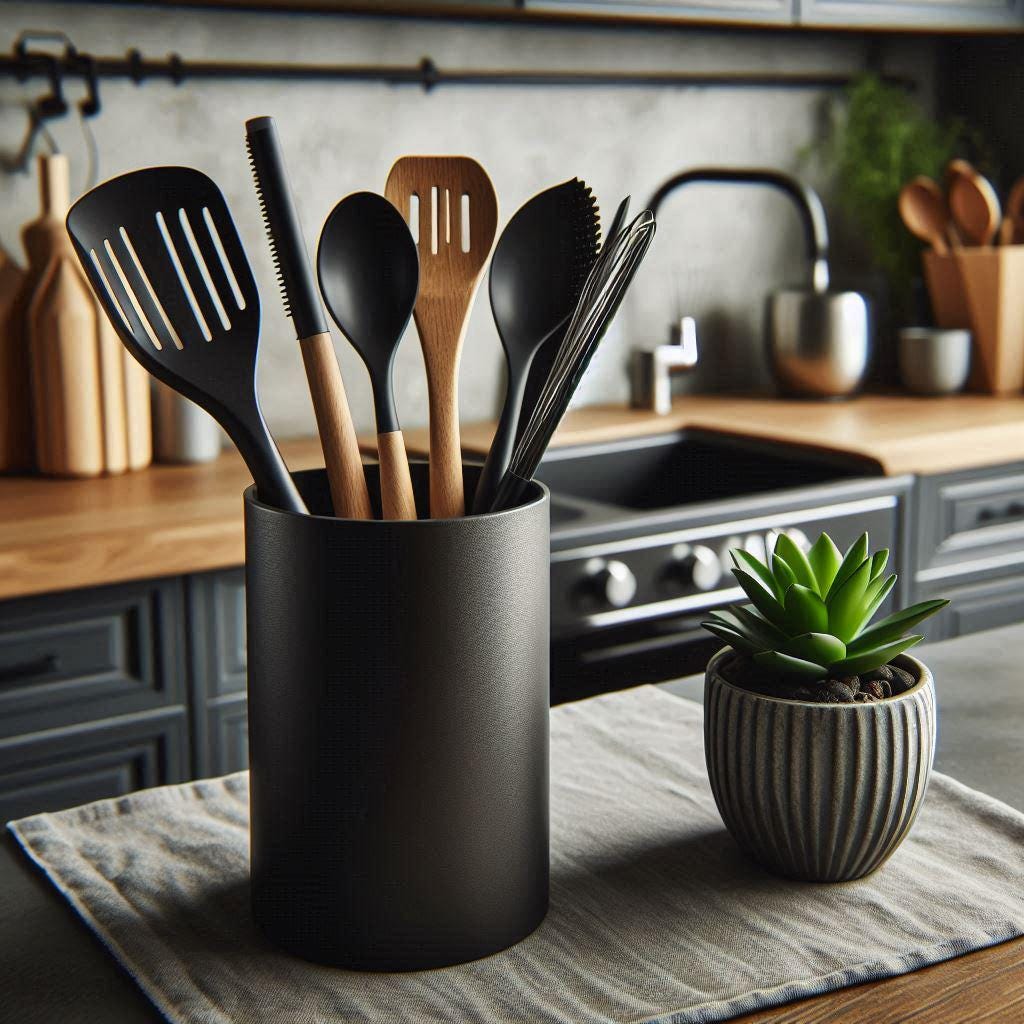 3D Printed Kitchen Utensil Holder – Simple Round Design