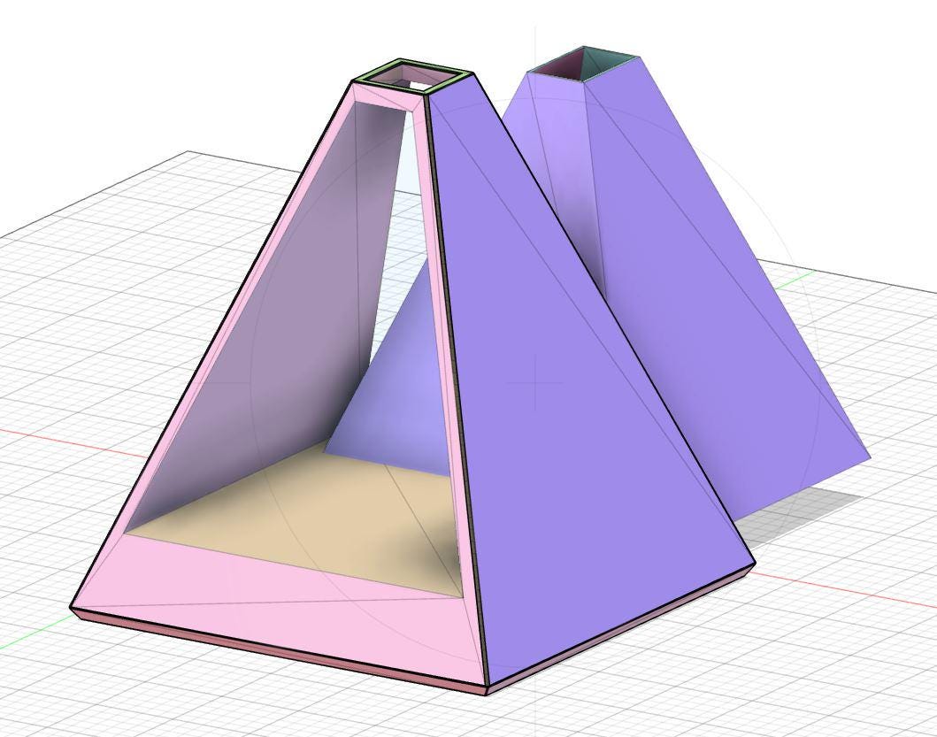 3D Printed Pyramid Vase – Geometric Home Décor UK