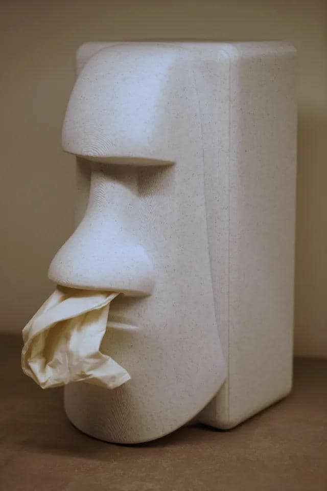 3D Printed Easter Island Moai Tissue Box