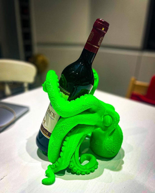 3D Printed Octopus Wine Holder – Unique Nautical Bottle Stand, Custom Colour Options