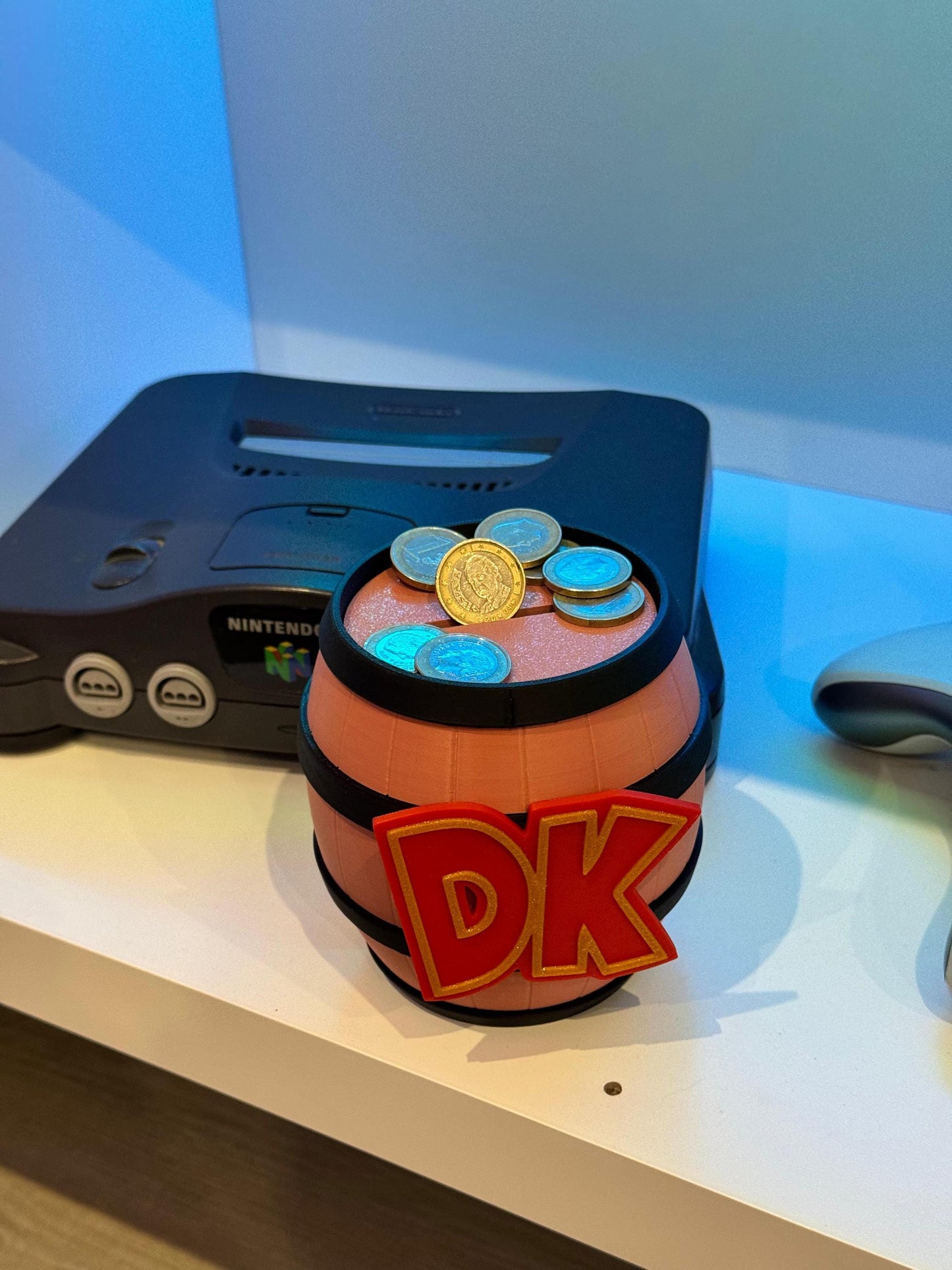3D Printed Donkey Kong DK Barrel Money Box