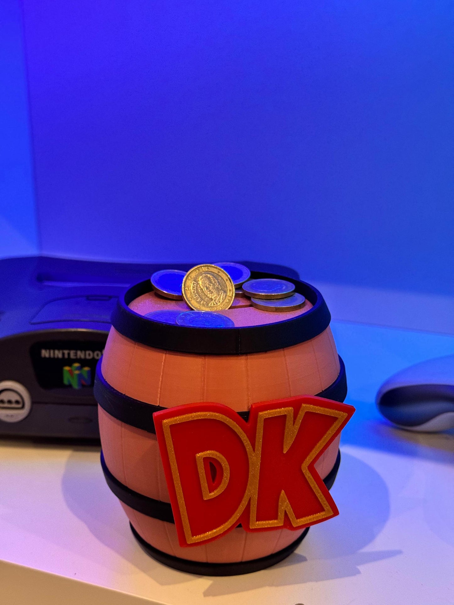 3D Printed Donkey Kong DK Barrel Money Box