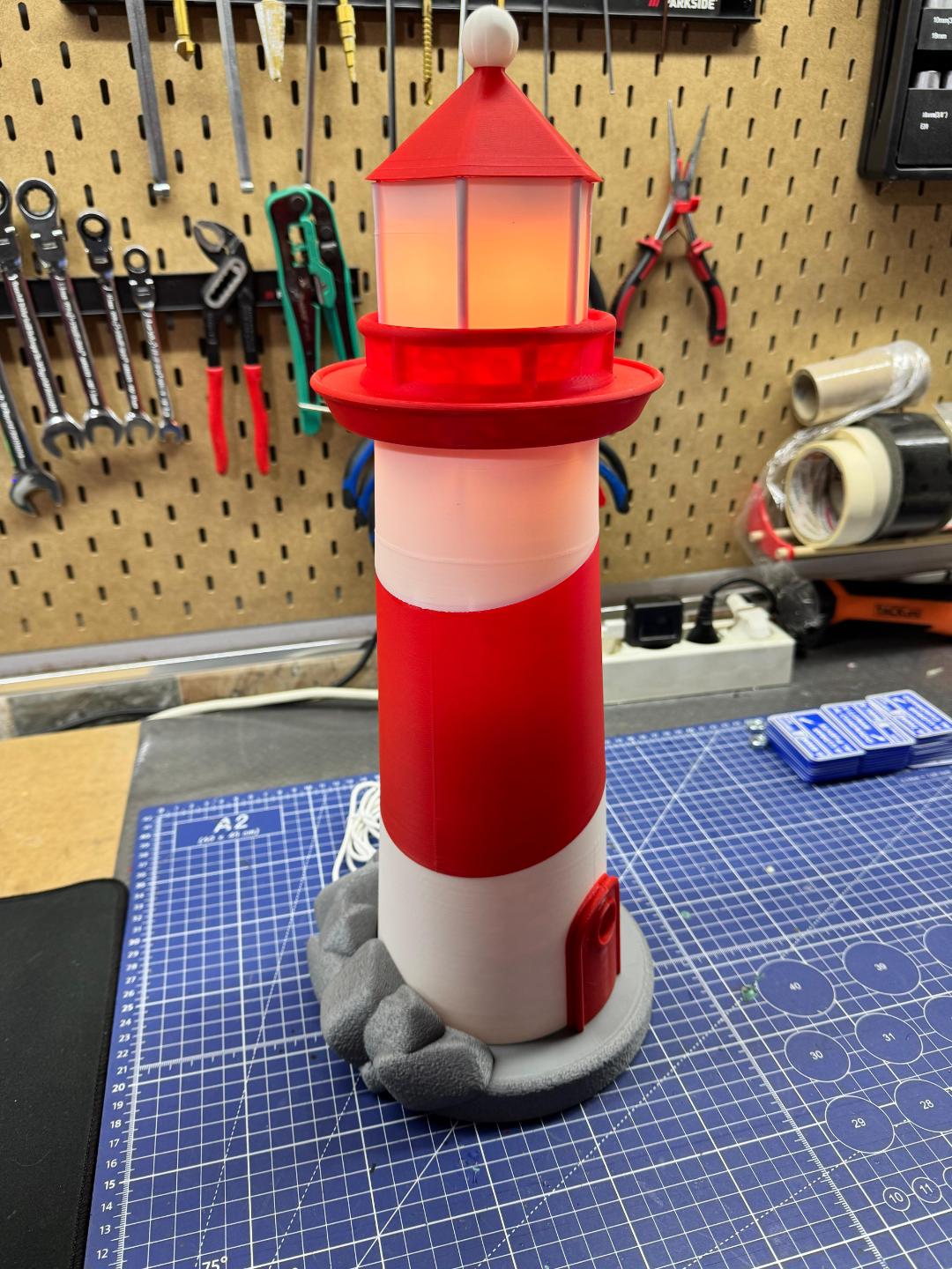 Large Christmas Lighthouse with Lights