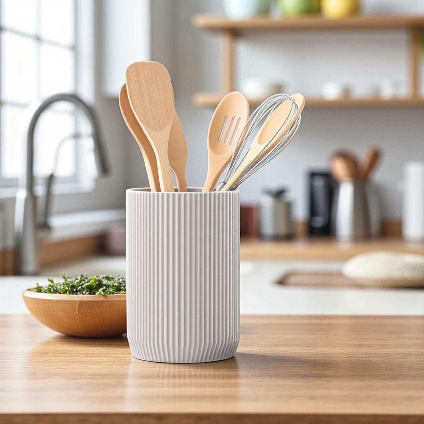 Ribbed Kitchen Utensil Holder