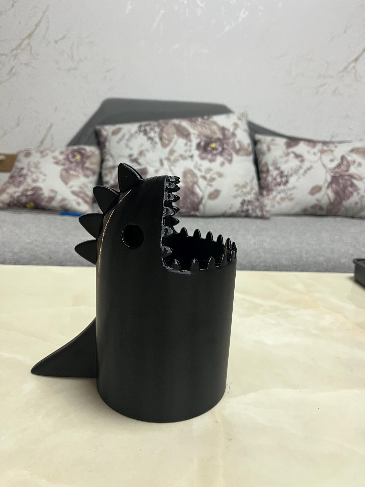 3D Printed Dinosaur Desk Bin | Fun Dino Rubbish Bin | Cute Office & Kids Room Decor | Unique Gift | Custom Colours | T-Rex Waste Basket