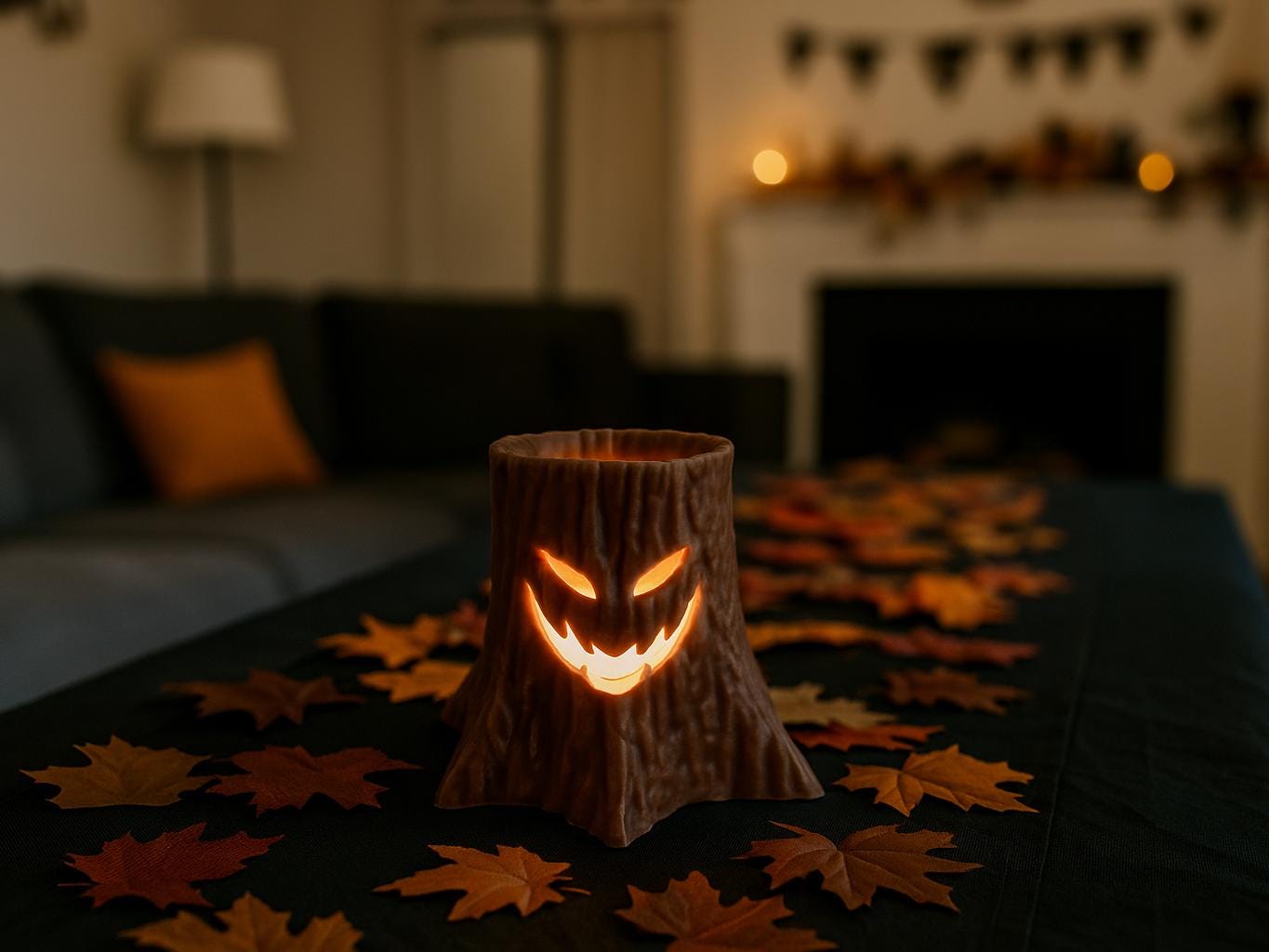 Halloween Tree Trunk Tealight Holder
