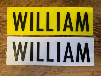 3D Printed Personalised Ride On Car Number Plate – Kids Custom Plate