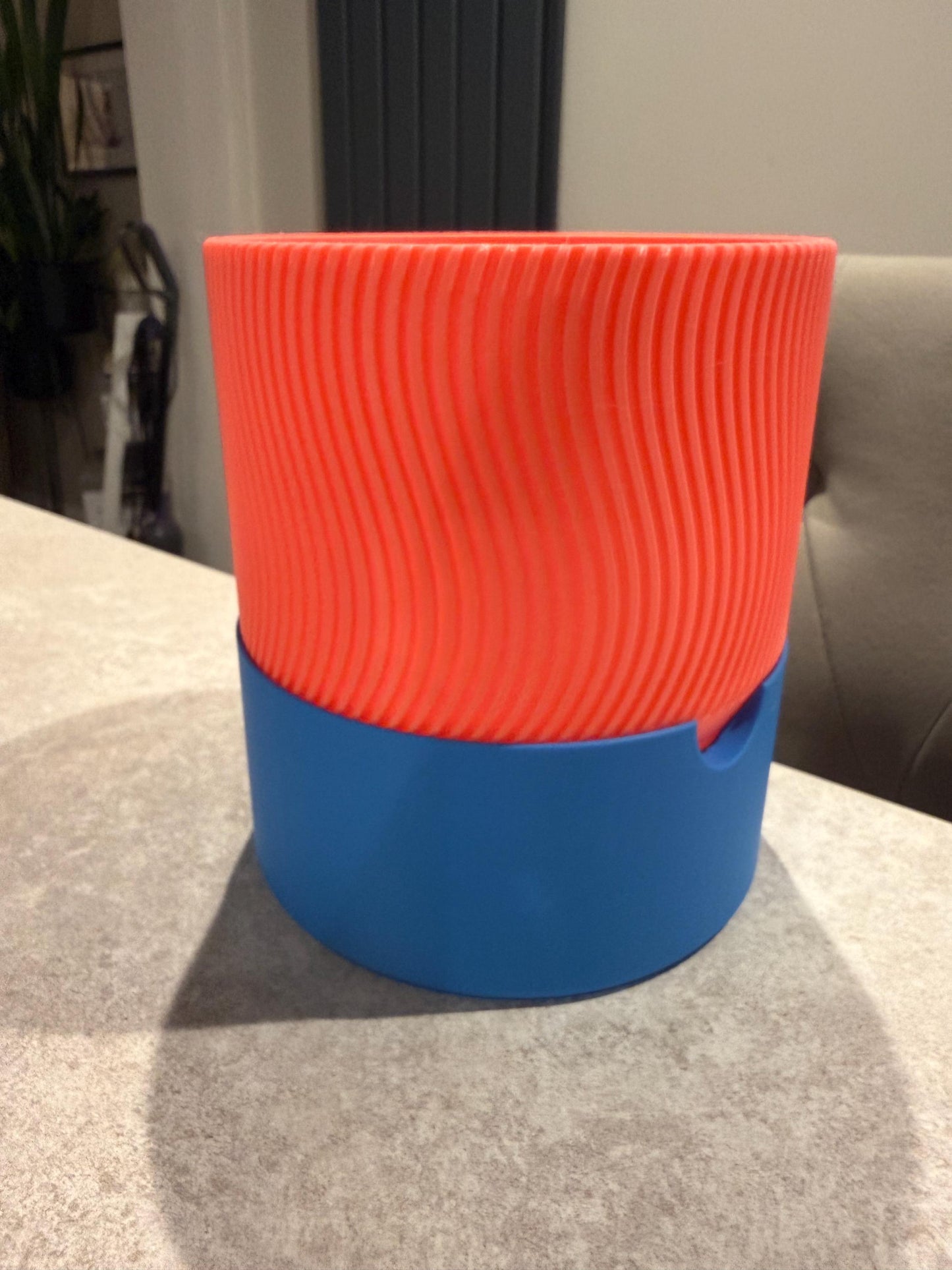 3D Printed Ribbed Planter Set – 2-Piece Self-Watering Plant Pots