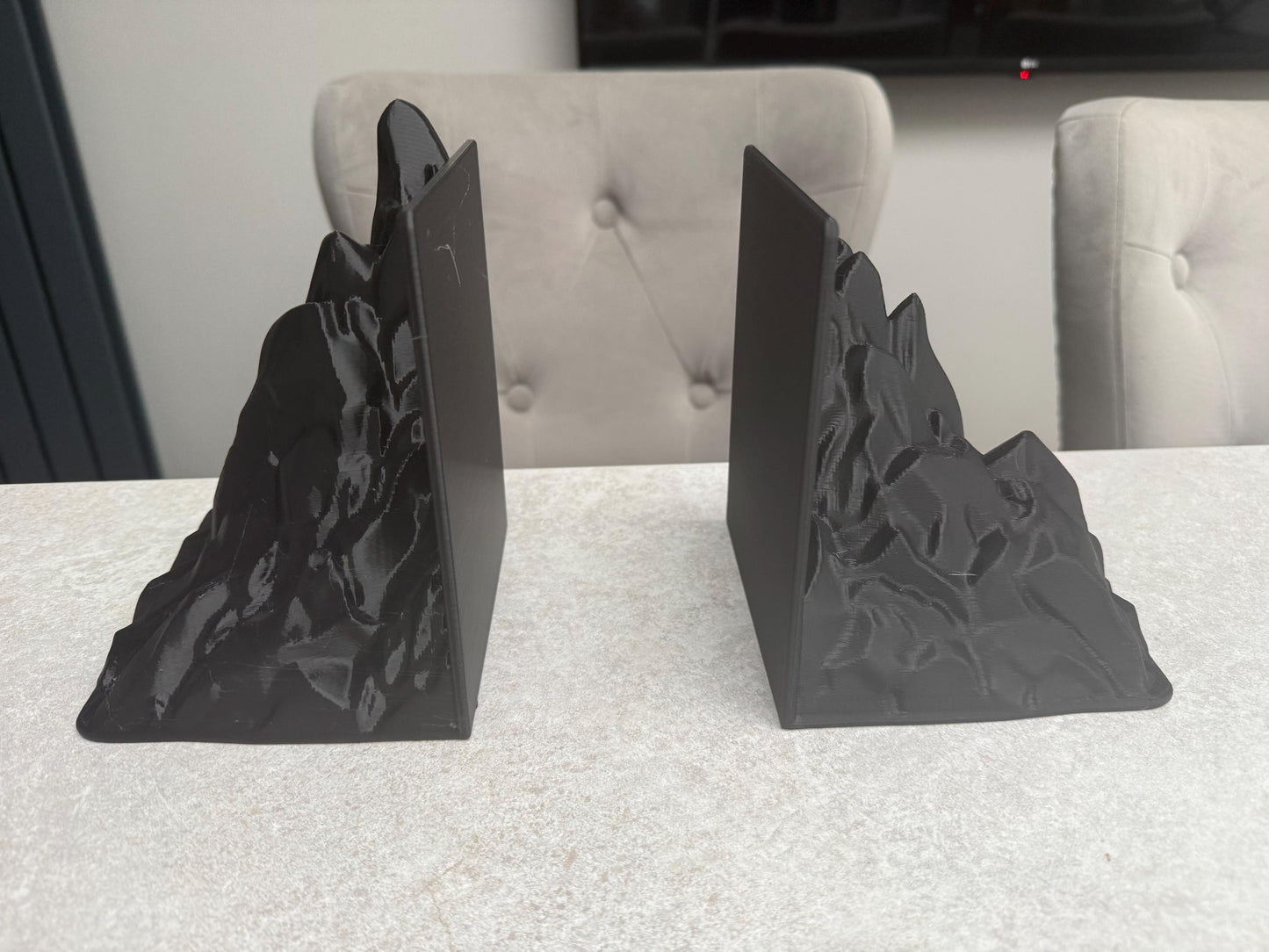 3D Printed Mountain Bookends Set