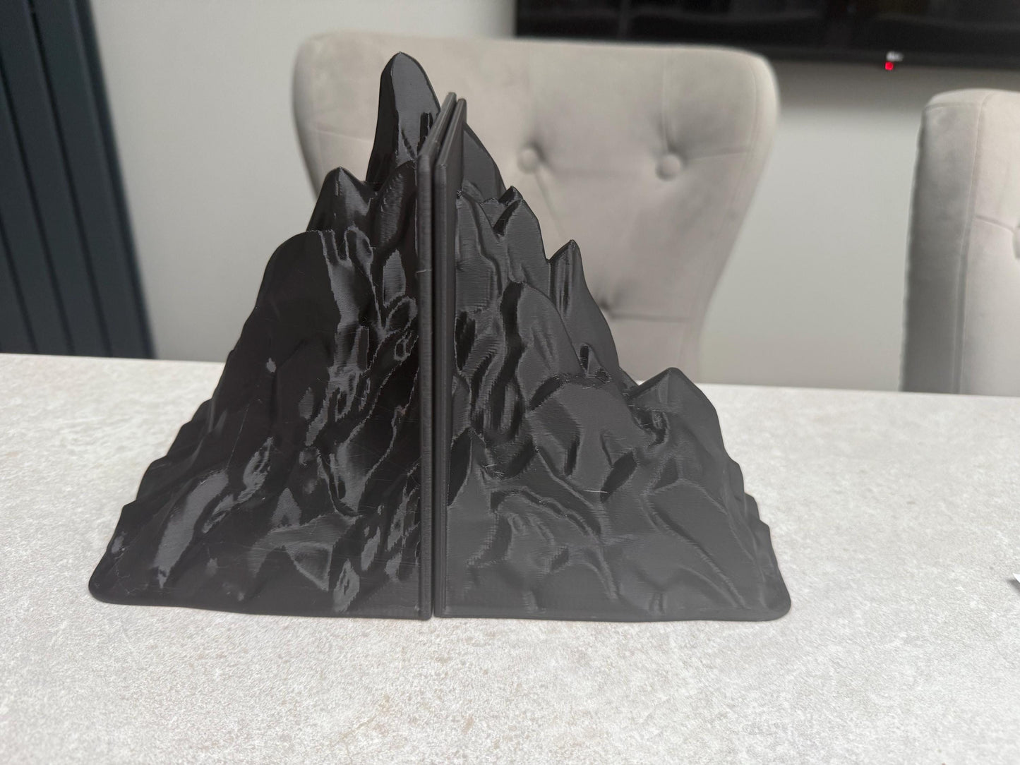 3D Printed Mountain Bookends Set