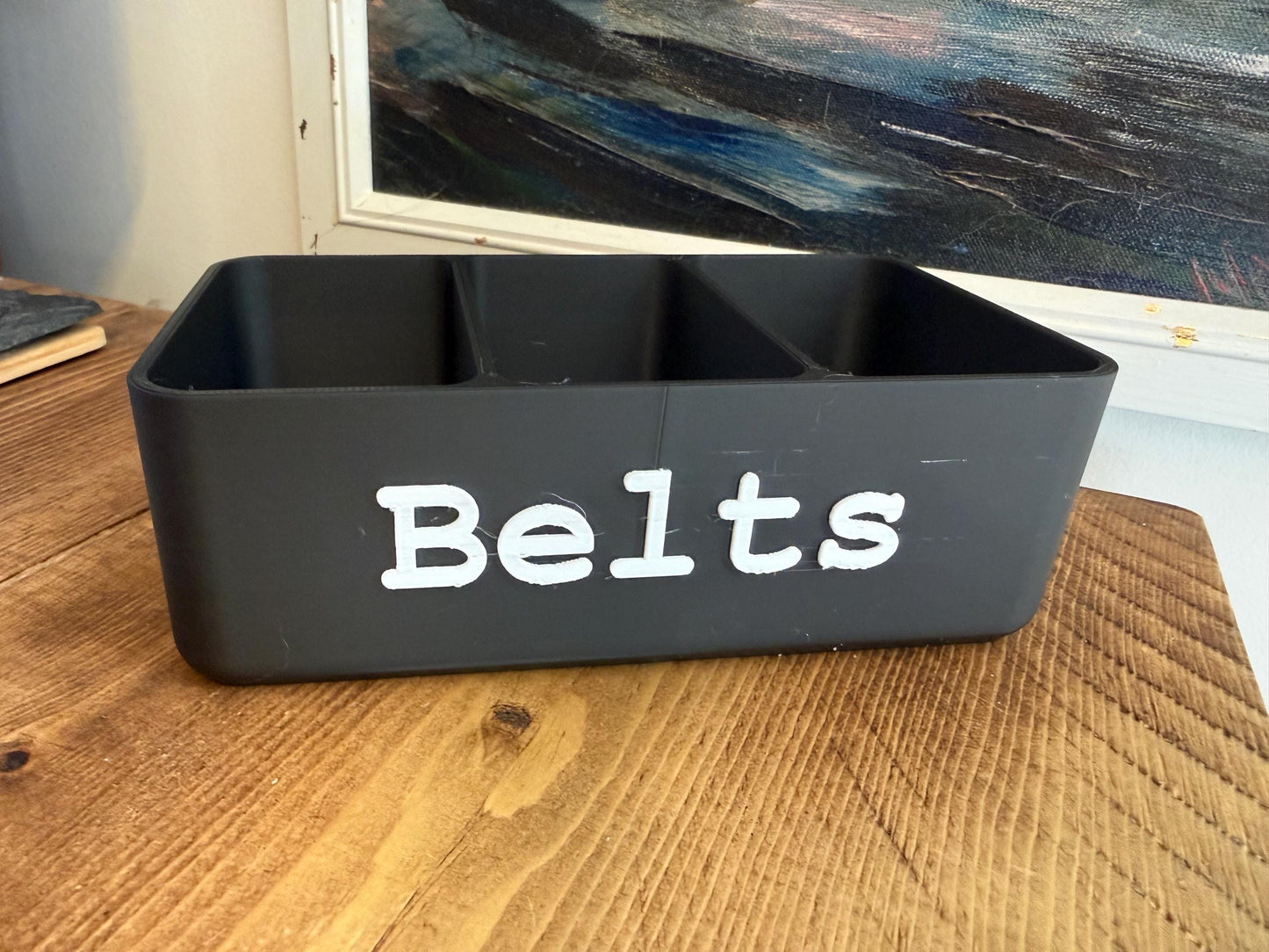 3D Printed Belt Organiser – 3 Belt Storage Holder UK