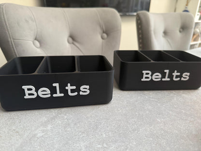 3D Printed Belt Organiser – 3 Belt Storage Holder UK