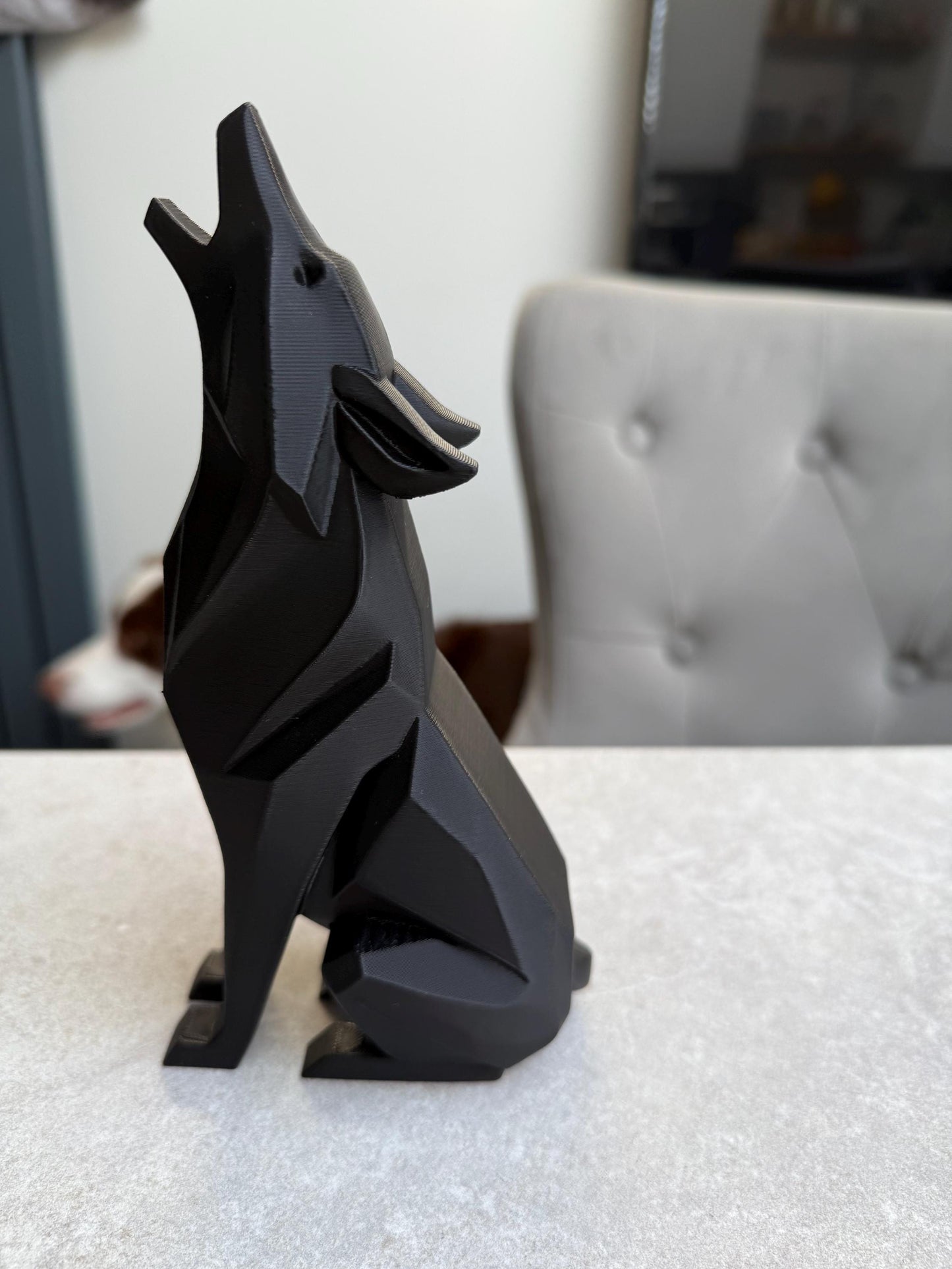 3D Printed Majestic Wolf Sculpture