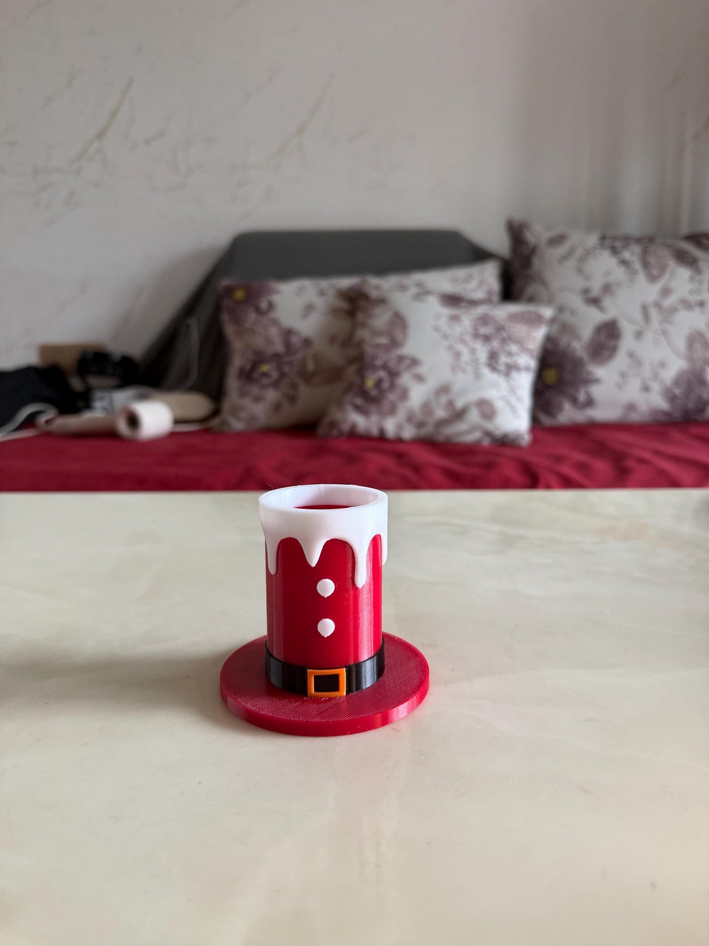 3D Printed Christmas Hat Tealight Holder