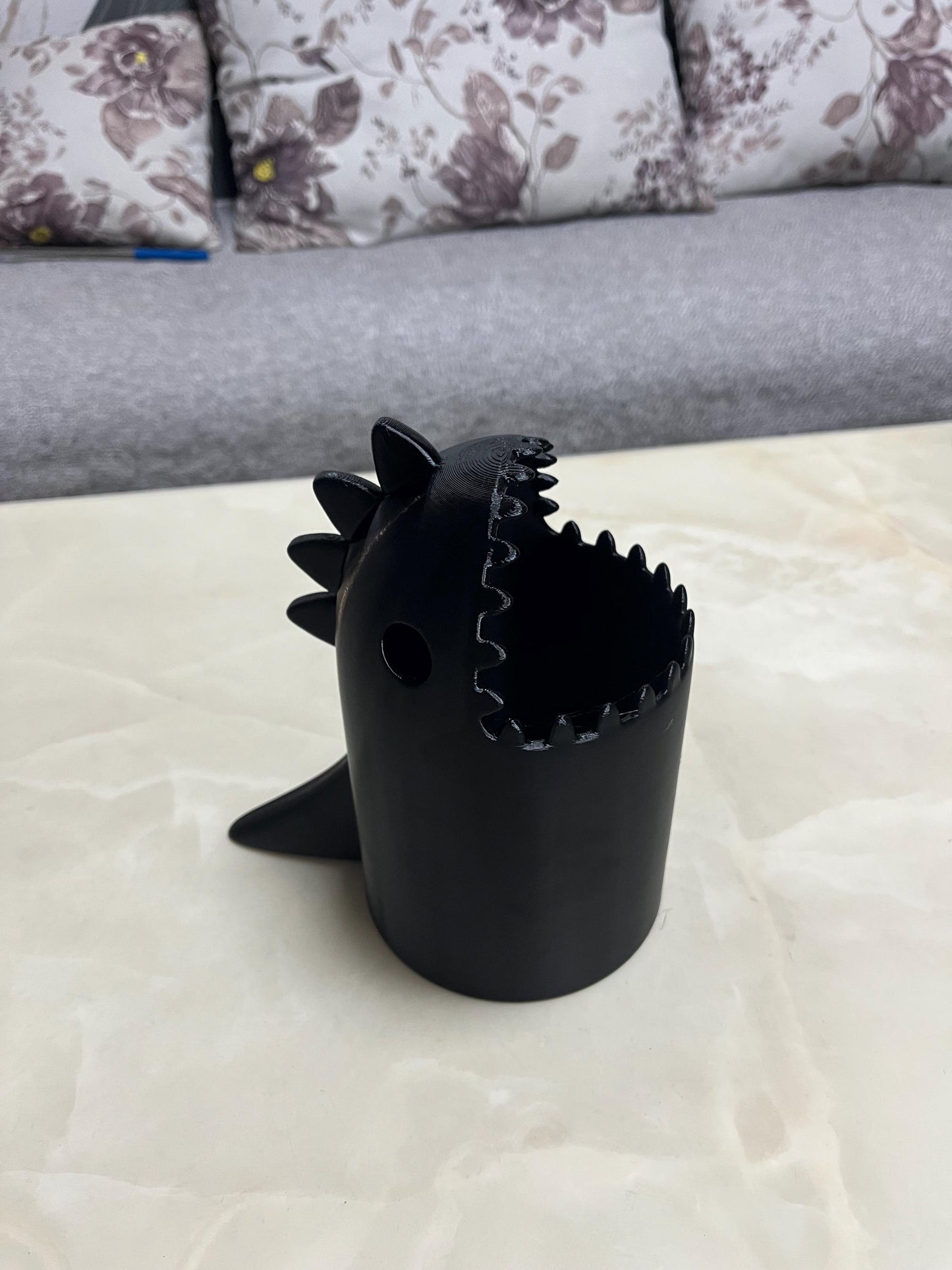 3D Printed Dinosaur Desk Bin | Fun Dino Rubbish Bin | Cute Office & Kids Room Decor | Unique Gift | Custom Colours | T-Rex Waste Basket