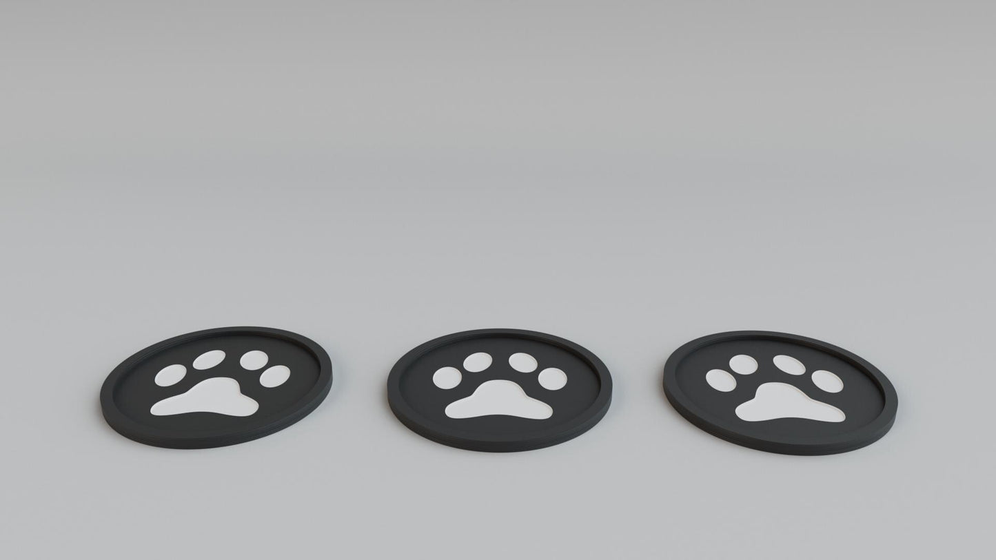 Dog Paw Print Coasters