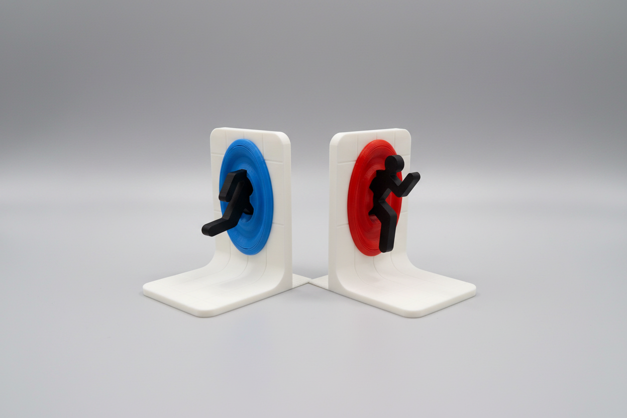 3D Printed Time Portal Bookends – Sci-Fi Shelf Décor UK