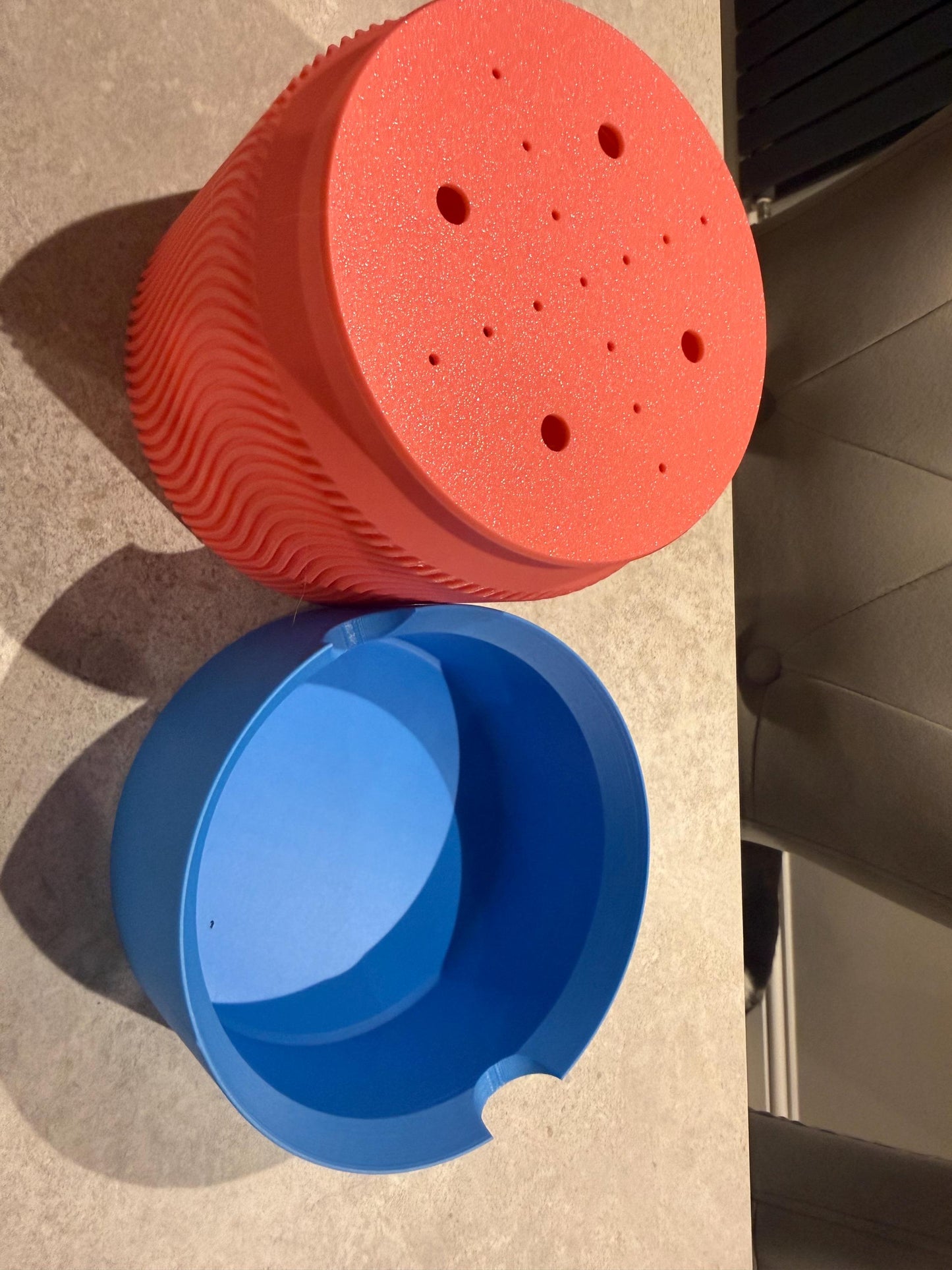 3D Printed Ribbed Planter Set – 2-Piece Self-Watering Plant Pots