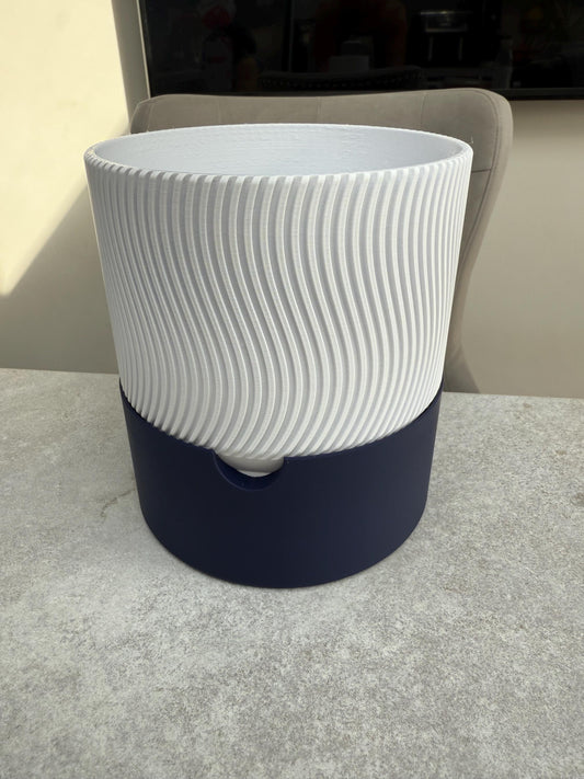 3D Printed Ribbed Planter Set – 2-Piece Self-Watering Plant Pots