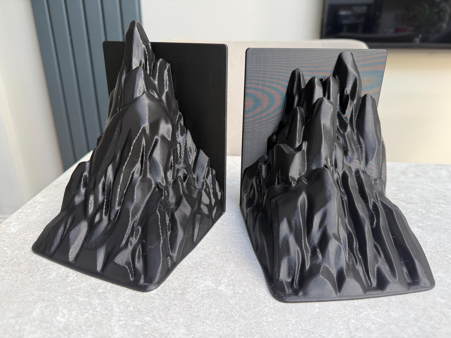 3D Printed Mountain Bookends Set