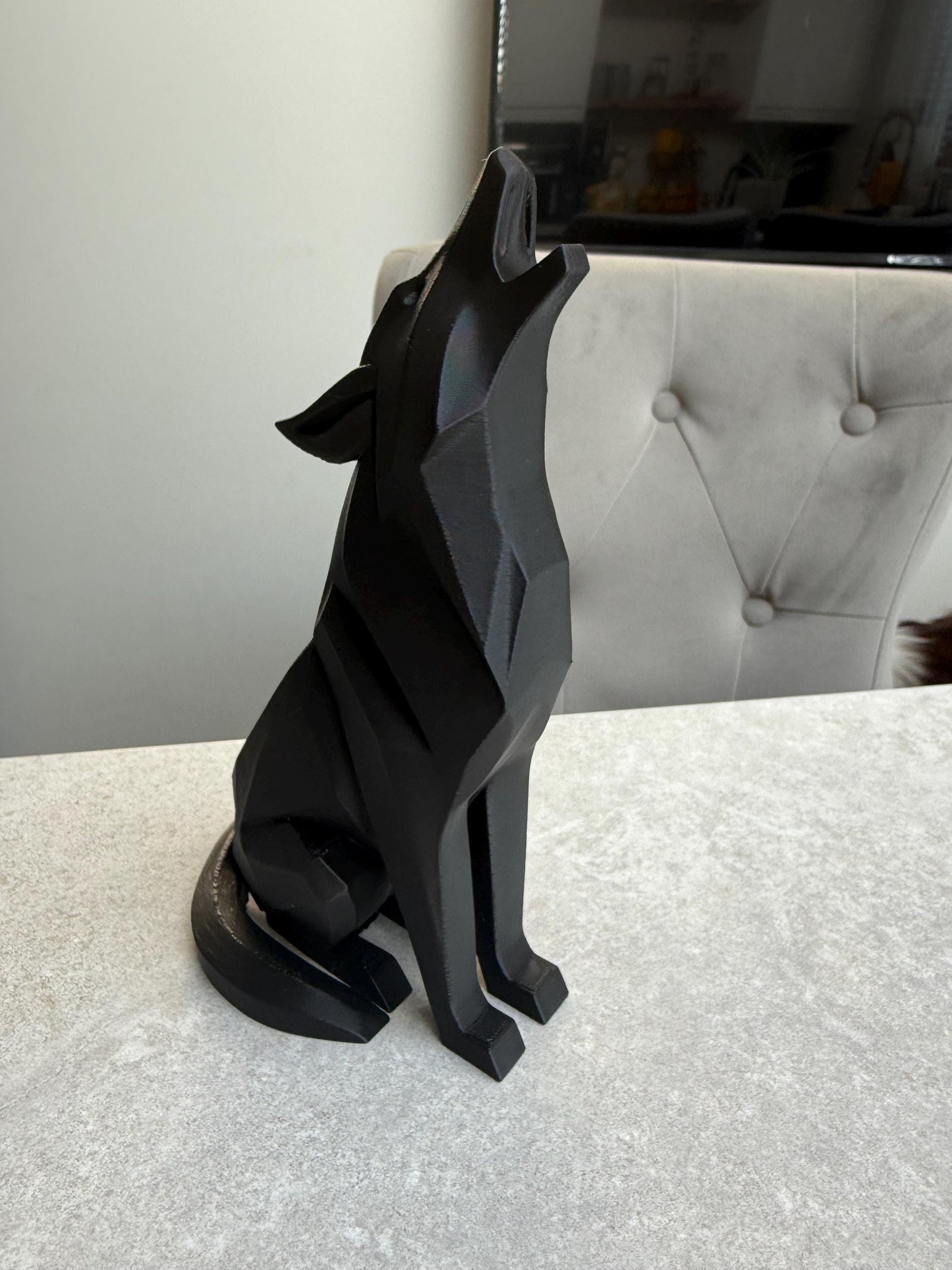 3D Printed Majestic Wolf Sculpture