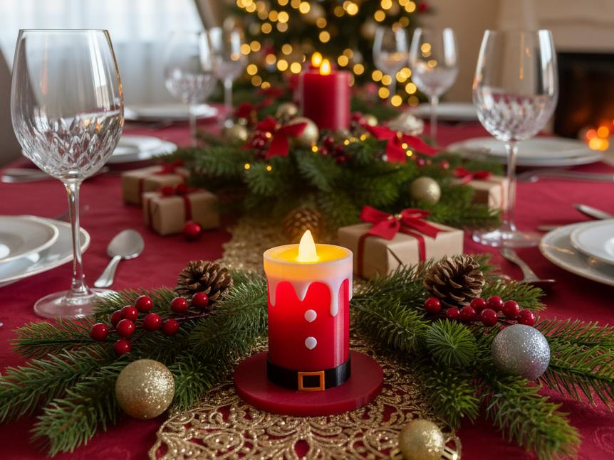 3D Printed Christmas Hat Tealight Holder