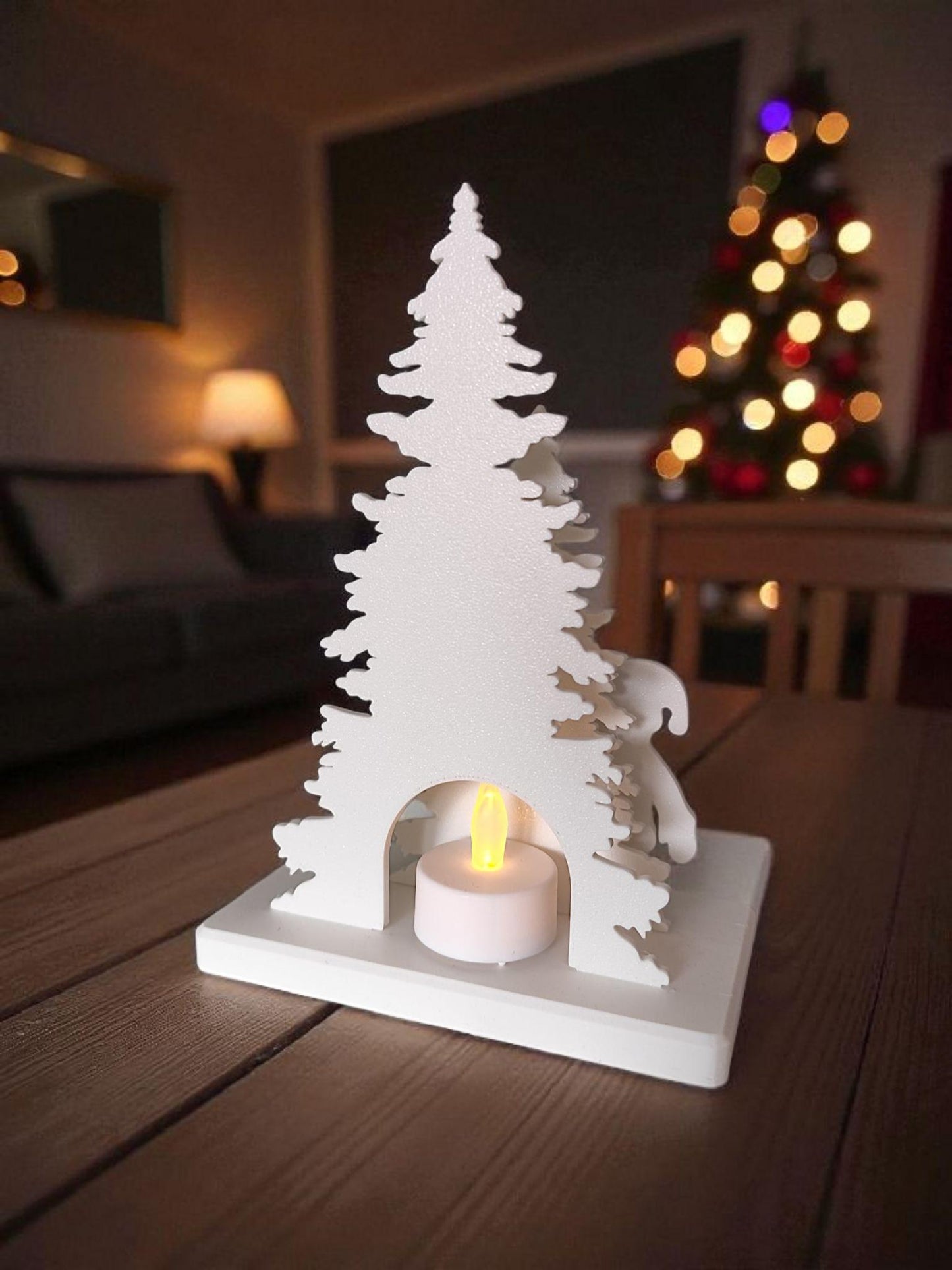 Father Christmas & Christmas Tree Tealight Holder