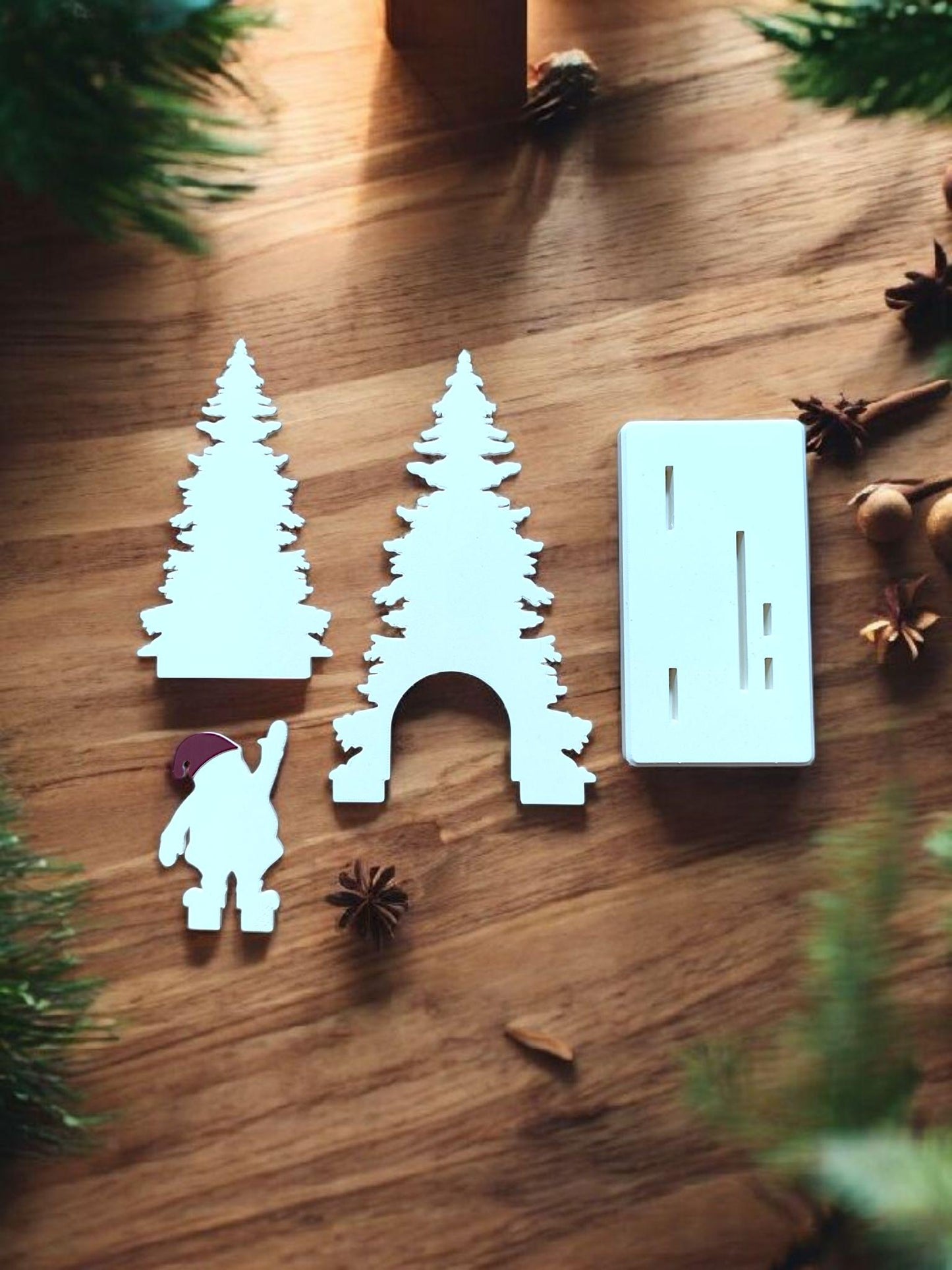 Father Christmas & Christmas Tree Tealight Holder