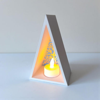 3D Printed Pyramid Christmas Tree Tealight Lantern