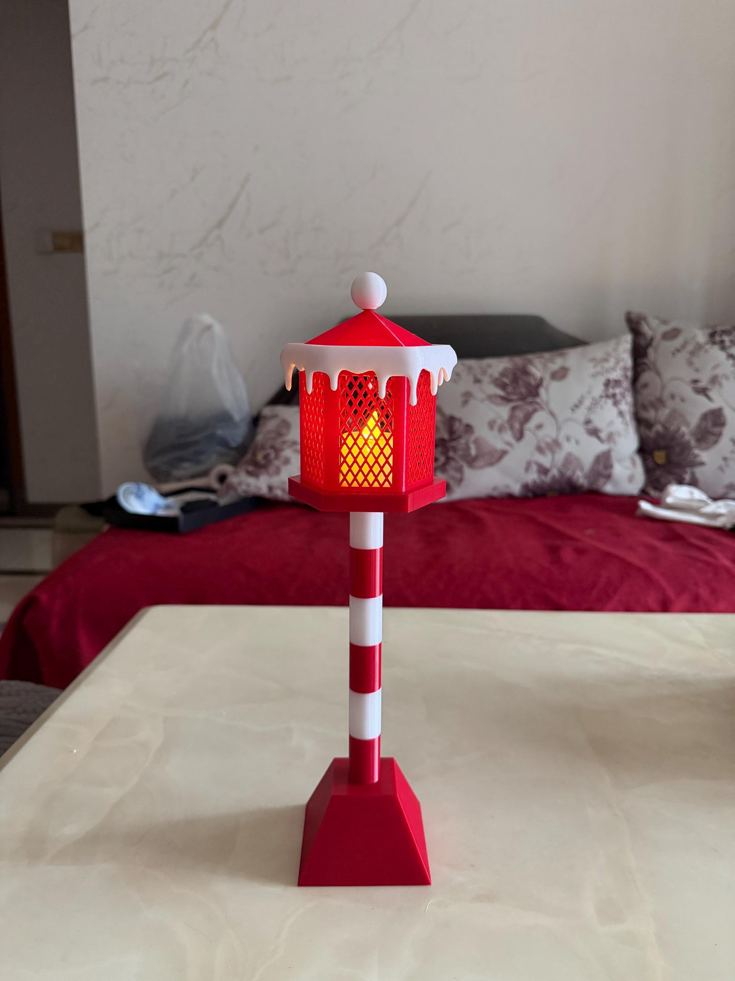 3D Printed Christmas Street Lamp Tealight Lantern