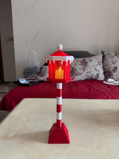 3D Printed Christmas Street Lamp Tealight Lantern