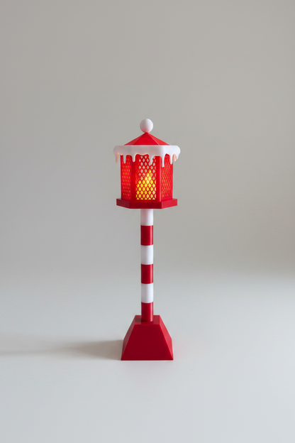 3D Printed Christmas Street Lamp Tealight Lantern