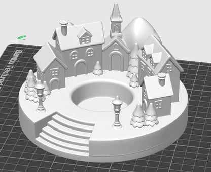3D Printed Winter Village Candle Holder