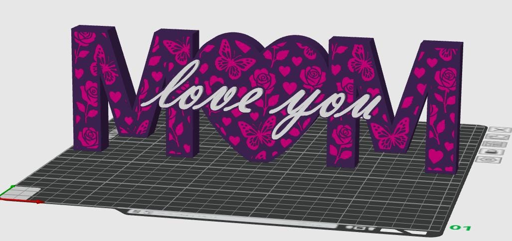 3D Printed "Mum, Love You" Ornament