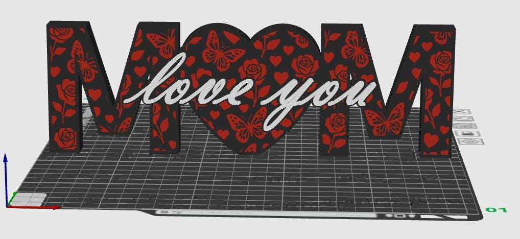 3D Printed "Mum, Love You" Ornament