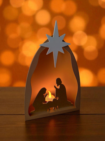 3D Printed Nativity Scene Tealight Holder