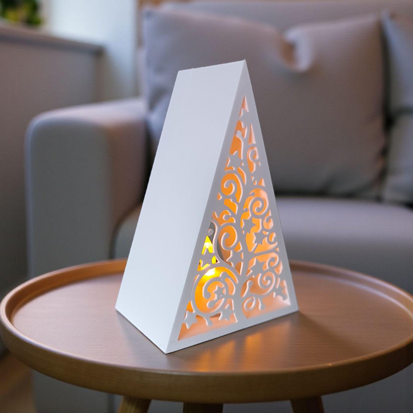 3D Printed Pyramid Christmas Tree Tealight Lantern