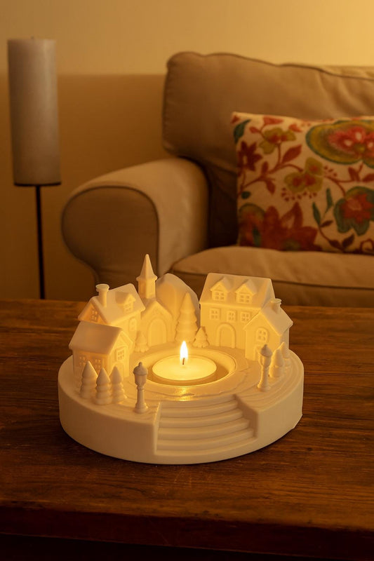 3D Printed Winter Village Candle Holder