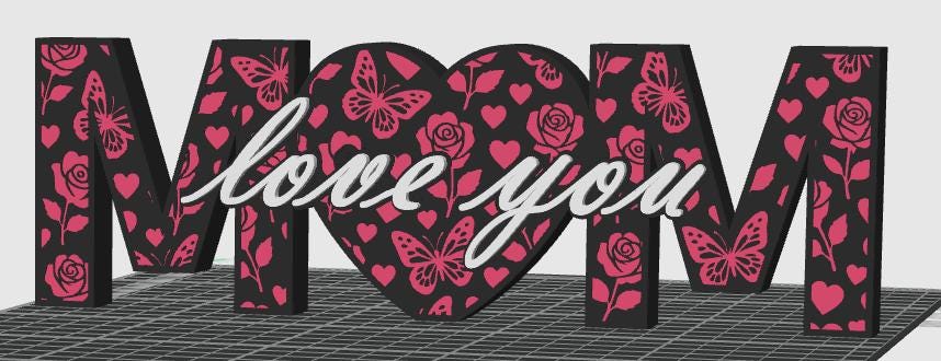 3D Printed "Mum, Love You" Ornament