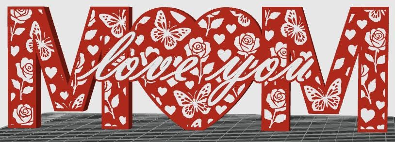 3D Printed "Mum, Love You" Ornament